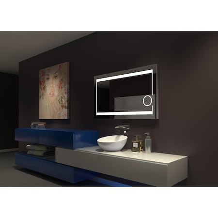 Perfectpillows 60 x 28 in. 1 Magnifier Aurora Illuminated Mirror PE2638930